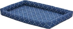 MidWest QuietTime Couture Ashton Bolster Dog Crate Mat, Blue, Intermediate
