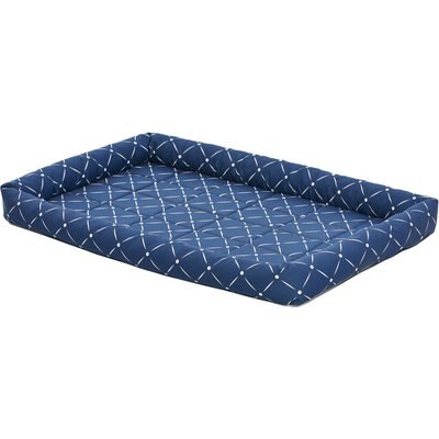 MidWest MidWest QuietTime Couture Ashton Bolster Dog Crate Mat, Blue, Intermediate