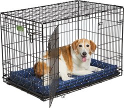 MidWest QuietTime Couture Ashton Bolster Dog Crate Mat, Blue, Intermediate slide 2 of 5
