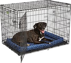 MidWest QuietTime Couture Ashton Bolster Dog Crate Mat, Blue, Large  slide 2 of 5