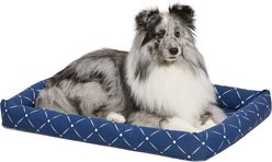 MidWest QuietTime Couture Ashton Bolster Dog Crate Mat, Blue, Medium 