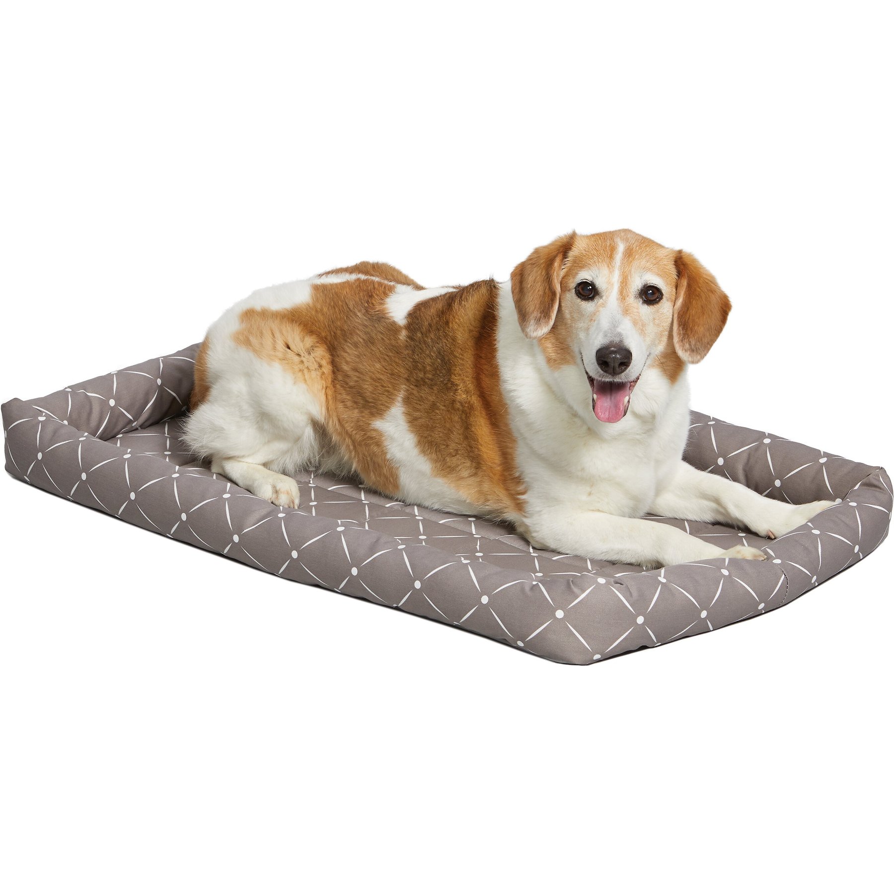 MidWest QuietTime Couture Ashton Bolster Dog Crate Mat, Mushroom, Intermediate