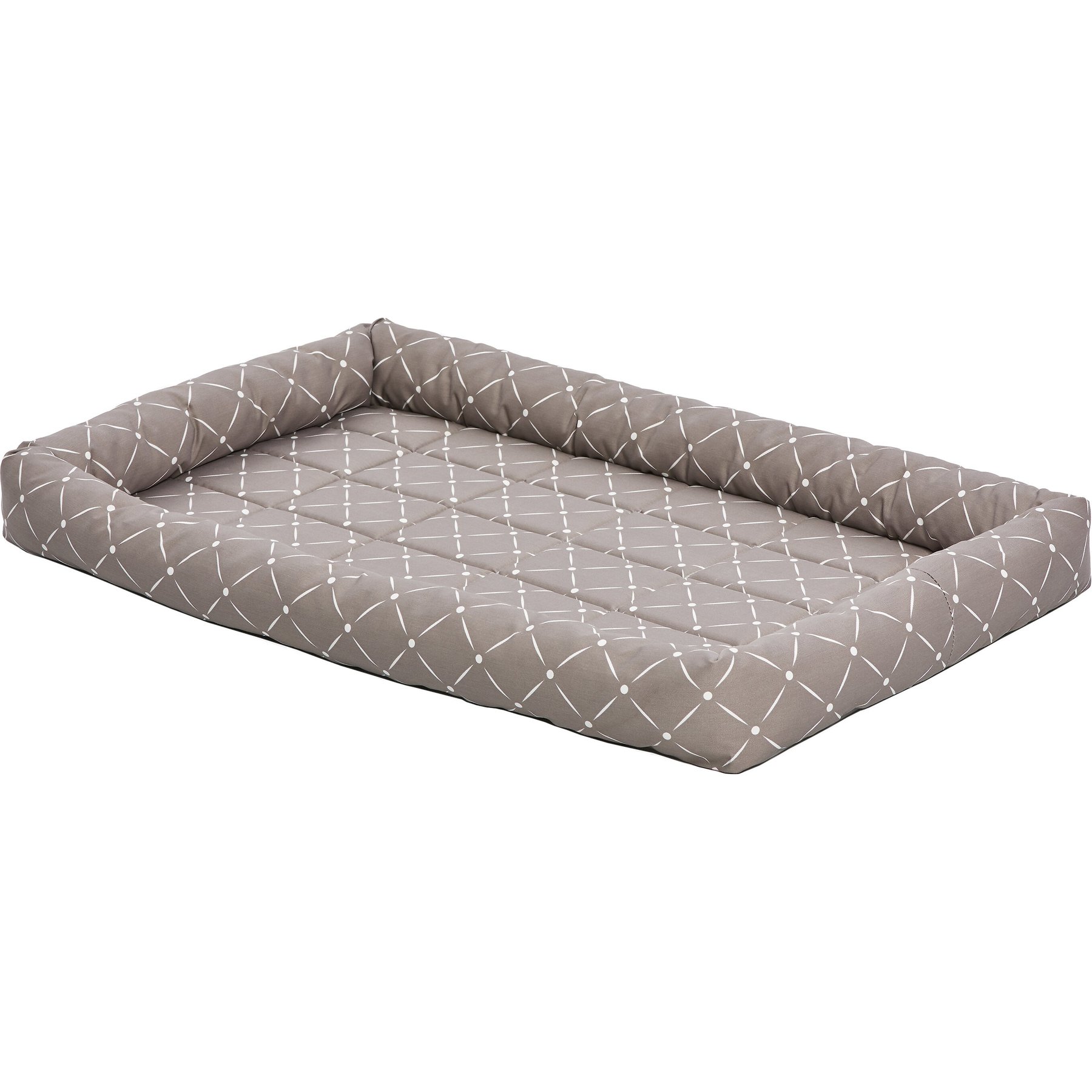 MidWest QuietTime Couture Ashton Bolster Dog Crate Mat, Mushroom, Large