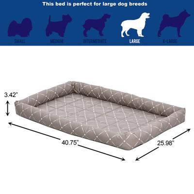 Show full view: MidWest QuietTime Couture Ashton Bolster Dog Crate Mat, Mushroom, Large  slide 4 of 5