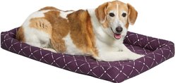MidWest QuietTime Couture Ashton Bolster Dog Crate Mat, Plum, Intermediate