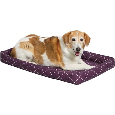 MidWest MidWest QuietTime Couture Ashton Bolster Dog Crate Mat, Plum, Intermediate