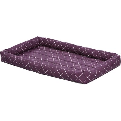 MidWest MidWest QuietTime Couture Ashton Bolster Dog Crate Mat, Plum, Large