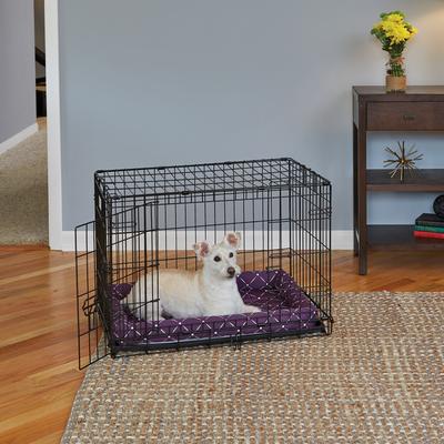 Show full view: MidWest QuietTime Couture Ashton Bolster Dog Crate Mat, Plum, Medium  slide 2 of 6