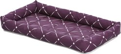MidWest QuietTime Couture Ashton Bolster Dog Crate Mat, Plum, Small 