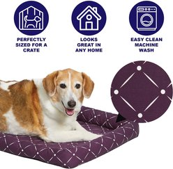 MidWest QuietTime Couture Ashton Bolster Dog Crate Mat, Plum, Small  slide 2 of 4