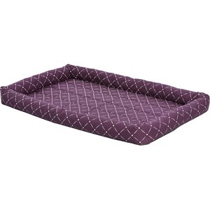 MidWest QuietTime Couture Ashton Bolster Dog Crate Mat, Plum, X-Large