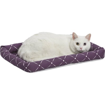 MidWest MidWest QuietTime Couture Ashton Bolster Dog Crate Mat, Plum, X-Small