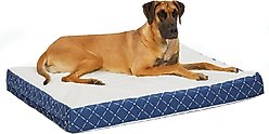 MidWest QuietTime Couture Donovan Orthopedic Pillow Dog Bed with Removable Cover, Blue/White, Giant