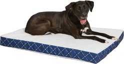 MidWest QuietTime Couture Donovan Orthopedic Pillow Dog Bed with Removable Cover, Blue/White, Large