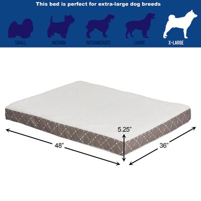 Show full view: MidWest QuietTime Couture Donovan Orthopedic Pillow Dog Bed with Removable Cover, Mushroom/White, Giant slide 3 of 7