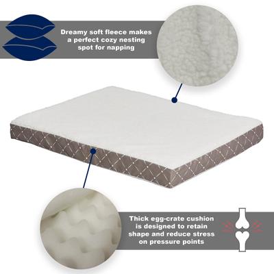 Show full view: MidWest QuietTime Couture Donovan Orthopedic Pillow Dog Bed with Removable Cover, Mushroom/White, Giant slide 4 of 7