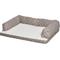 Show in main carousel: MidWest QuietTime Couture Hampton Orthopedic Bolster Dog Bed with Removable Cover, Mushroom/White, Large slide 1 of 6