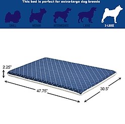 MidWest QuietTime Couture Paxton Reversible Dog Crate Mat, Blue / White Fleece, X-Large slide 2 of 4
