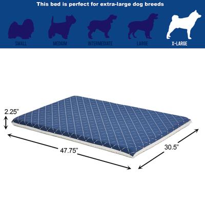 Show full view: MidWest QuietTime Couture Paxton Reversible Dog Crate Mat, Blue / White Fleece, X-Large slide 2 of 6