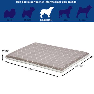 Show full view: MidWest QuietTime Couture Paxton Reversible Dog Crate Mat, Mushroom / White Fleece, Intermediate slide 2 of 6