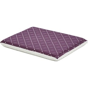 MidWest QuietTime Couture Paxton Reversible Dog Crate Mat, Plum / White Fleece, Intermediate