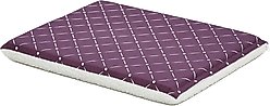 MidWest QuietTime Couture Paxton Reversible Dog Crate Mat, Plum / White Fleece, Small 