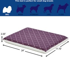 MidWest QuietTime Couture Paxton Reversible Dog Crate Mat, Plum / White Fleece, Small  slide 2 of 4