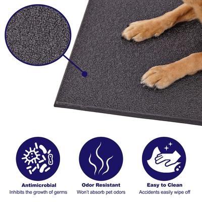 Show full view: MidWest QuietTime Cushioned Antimicrobial Dog Crate Mat, Black, Large slide 2 of 6