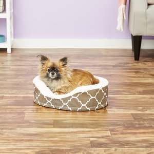 MidWest QuietTime Defender Orthopedic Bolster Cat & Dog Bed with Removable Cover, Brown, 18-in