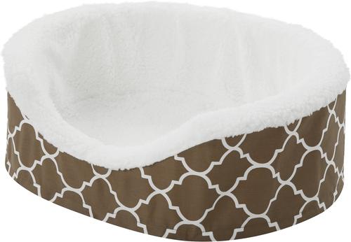 Show full view: MidWest QuietTime Defender Orthopedic Bolster Cat & Dog Bed with Removable Cover, Brown, 22-in slide 3 of 10