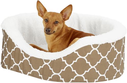 Show full view: MidWest QuietTime Defender Orthopedic Bolster Cat & Dog Bed with Removable Cover, Brown, 22-in slide 4 of 10