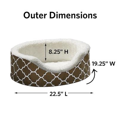 Show full view: MidWest QuietTime Defender Orthopedic Bolster Cat & Dog Bed with Removable Cover, Brown, 22-in slide 5 of 10