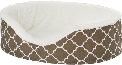 Show full view: MidWest QuietTime Defender Orthopedic Bolster Cat & Dog Bed with Removable Cover, Brown, 28-in slide 3 of 10