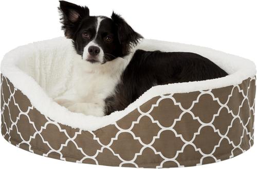 Show full view: MidWest QuietTime Defender Orthopedic Bolster Cat & Dog Bed with Removable Cover, Brown, 28-in slide 4 of 10