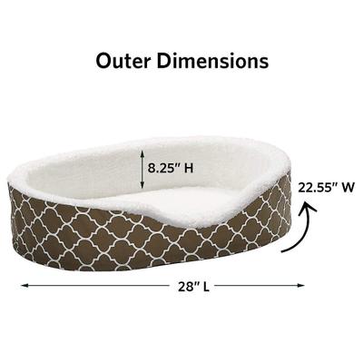 Show full view: MidWest QuietTime Defender Orthopedic Bolster Cat & Dog Bed with Removable Cover, Brown, 28-in slide 5 of 10