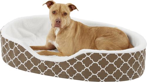 Show full view: MidWest QuietTime Defender Orthopedic Bolster Cat & Dog Bed with Removable Cover, Brown, 42-in slide 5 of 11