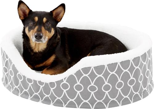 Show full view: MidWest QuietTime Defender Orthopedic Bolster Cat & Dog Bed with Removable Cover, Gray, 28-in slide 4 of 10