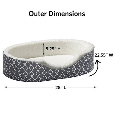 Show full view: MidWest QuietTime Defender Orthopedic Bolster Cat & Dog Bed with Removable Cover, Gray, 28-in slide 5 of 10