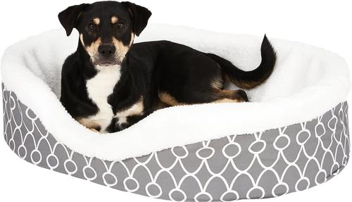 Show full view: MidWest QuietTime Defender Orthopedic Bolster Cat & Dog Bed with Removable Cover, Gray, 35-in slide 5 of 11