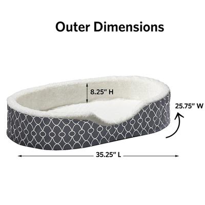 Show full view: MidWest QuietTime Defender Orthopedic Bolster Cat & Dog Bed with Removable Cover, Gray, 35-in slide 6 of 11
