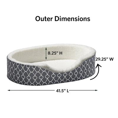 Show full view: MidWest QuietTime Defender Orthopedic Bolster Cat & Dog Bed with Removable Cover, Gray, 41-in slide 5 of 10