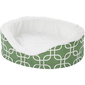 MidWest QuietTime Defender Orthopedic Bolster Cat & Dog Bed with Removable Cover, Green, 20-in