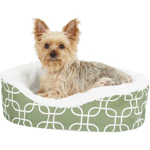 MidWest QuietTime Defender Orthopedic Bolster Cat & Dog Bed with Removable Cover, Green, 20-in