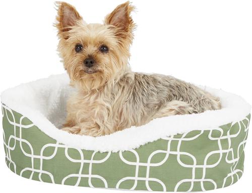 Show full view: MidWest QuietTime Defender Orthopedic Bolster Cat & Dog Bed with Removable Cover, Green, 20-in slide 4 of 10