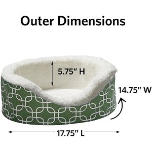 MidWest QuietTime Defender Orthopedic Bolster Cat & Dog Bed with Removable Cover, Green, 20-in