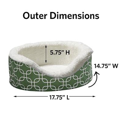Show full view: MidWest QuietTime Defender Orthopedic Bolster Cat & Dog Bed with Removable Cover, Green, 20-in slide 5 of 10
