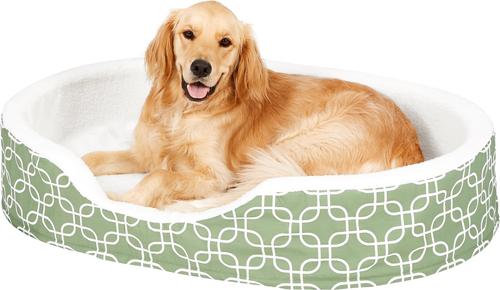 Show full view: MidWest QuietTime Defender Orthopedic Bolster Cat & Dog Bed with Removable Cover, Green, 43-in slide 4 of 10