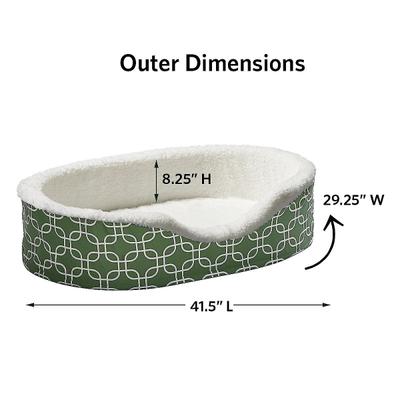 Show full view: MidWest QuietTime Defender Orthopedic Bolster Cat & Dog Bed with Removable Cover, Green, 43-in slide 5 of 10