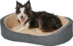 MidWest QuietTime Deluxe Hudson Bolster Cat & Dog Bed with Removable Cover, Gray, Medium