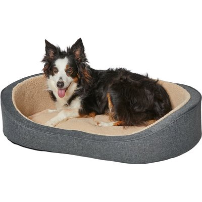 MidWest MidWest QuietTime Deluxe Hudson Bolster Cat & Dog Bed with Removable Cover, Gray, Medium